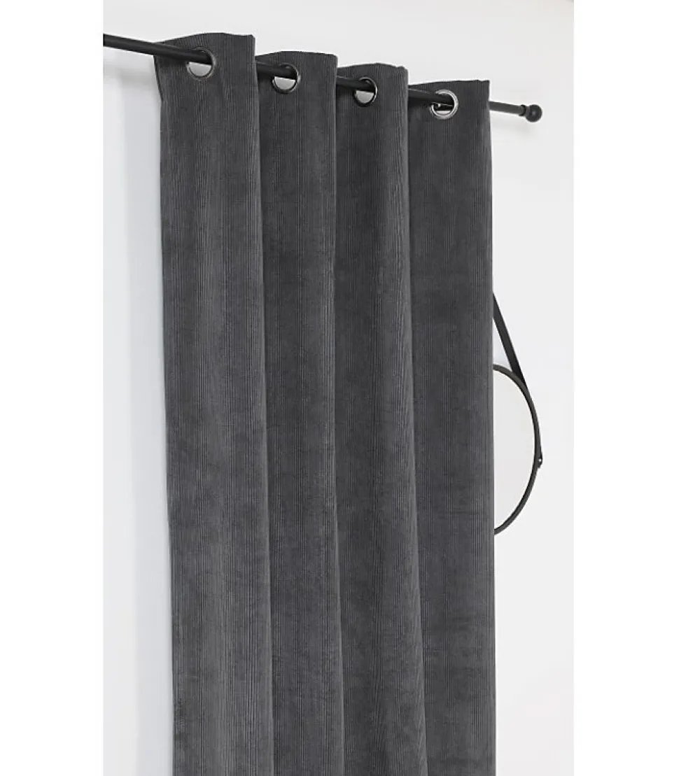 Rideau Obsurcissant Thermique et isolant "ALBERTA" - 140x260cm - Gris anthracite