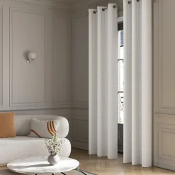 Rideau occultant à œillets effet bouclette Oliva blanc cassé L.260 x l.140cm GoodHome