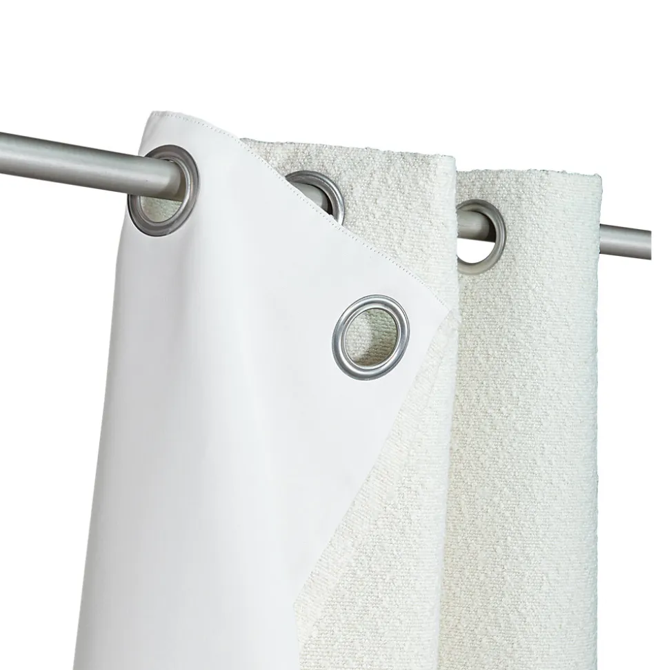 Rideau occultant à œillets effet bouclette Oliva blanc cassé L.260 x l.140cm GoodHome