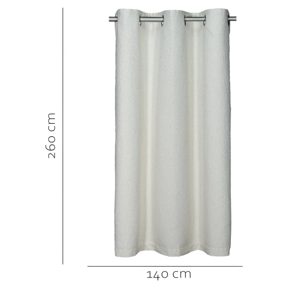 Rideau occultant à œillets effet bouclette Oliva blanc cassé L.260 x l.140cm GoodHome