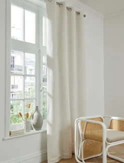 Rideau occultant à œillets effet bouclette Oliva blanc cassé L.260 x l.140cm GoodHome
