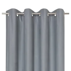 Rideau occultant à œillets effet tissé Pasig gris L.260 x l.140cm GoodHome