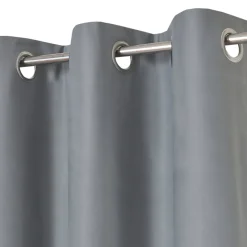 Rideau occultant à œillets effet tissé Pasig gris L.260 x l.140cm GoodHome