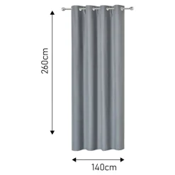Rideau occultant à œillets effet tissé Pasig gris L.260 x l.140cm GoodHome
