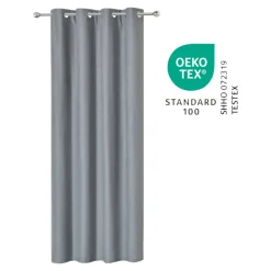 Rideau occultant à œillets effet tissé Pasig gris L.260 x l.140cm GoodHome