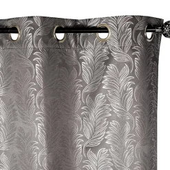 Rideau occultant à œillets imprimé feuilles gris L.240 x l.140cm Dylrev