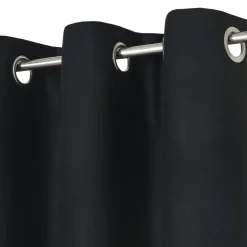 Rideau occultant à œillets effet tissé Pasig noir L.260 x l.140cm GoodHome
