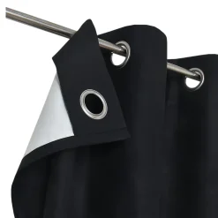 Rideau occultant à œillets effet tissé Pasig noir L.260 x l.140cm GoodHome