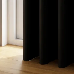 Rideau occultant à œillets effet tissé Pasig noir L.260 x l.140cm GoodHome