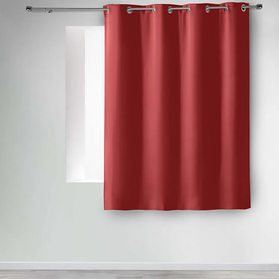 Rideau occultant à œillets 135 x 180 cm Uni Grenade Petite hauteur -