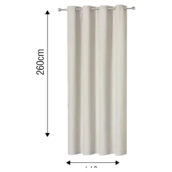 Rideau occultant à œillets effet flanelle Dumi beige L.260 x l.140cm GoodHome