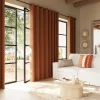 Rideau occultant à œillets Novan terracotta L.240 x l.140 GoodHome
