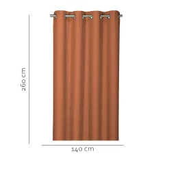 Rideau occultant à œillets Novan terracotta L.240 x l.140 GoodHome