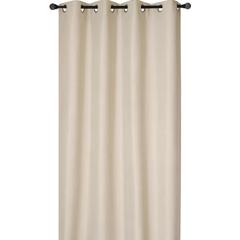 Rideau Occultant à œillets 140x260cm, uni sans couture, Prêt à Poser grande Hauteur, Beige.