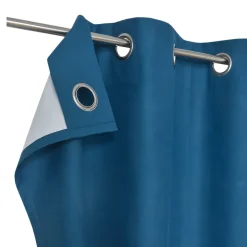 Rideau occultant à œillets effet tissé Pasig bleu L.260 x l.140cm GoodHome