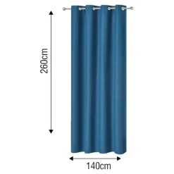 Rideau occultant à œillets effet tissé Pasig bleu L.260 x l.140cm GoodHome