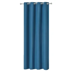 Rideau occultant à œillets effet tissé Pasig bleu L.260 x l.140cm GoodHome