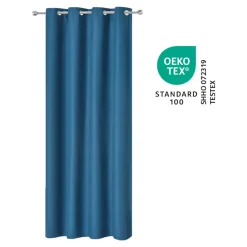 Rideau occultant à œillets effet tissé Pasig bleu L.260 x l.140cm GoodHome