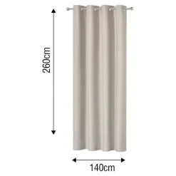 Rideau occultant à œillets effet tissé Pasig beige lin L.260 x l.140cm GoodHome