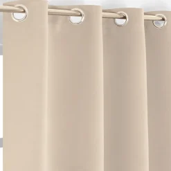 Rideau occultant à œillets uni Sky beige écru L.240 x L.135cm JBY Creation