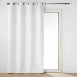 Rideau occultant à œillets 135 x 240 cm chambray uni Chinéa Blanc