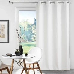 Rideau occultant à œillets 135 x 240 cm chambray uni Chinéa Blanc