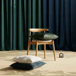 Rideau occultant à œillets effet chenille Isti bleu marine L.260 x l.140cm GoodHome