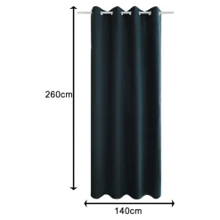Rideau occultant à œillets effet chenille Isti bleu marine L.260 x l.140cm GoodHome