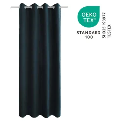 Rideau occultant à œillets effet chenille Isti bleu marine L.260 x l.140cm GoodHome