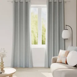 Rideau occultant à œillets effet flanelle Dumi gris L.260 x l.140cm GoodHome