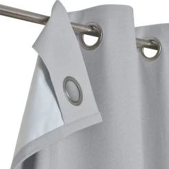 Rideau occultant à œillets effet flanelle Dumi gris L.260 x l.140cm GoodHome