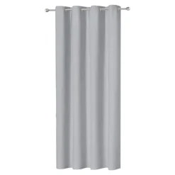 Rideau occultant à œillets effet flanelle Dumi gris L.260 x l.140cm GoodHome