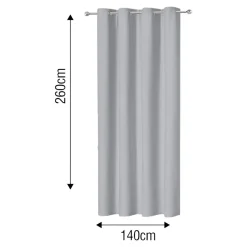 Rideau occultant à œillets effet flanelle Dumi gris L.260 x l.140cm GoodHome