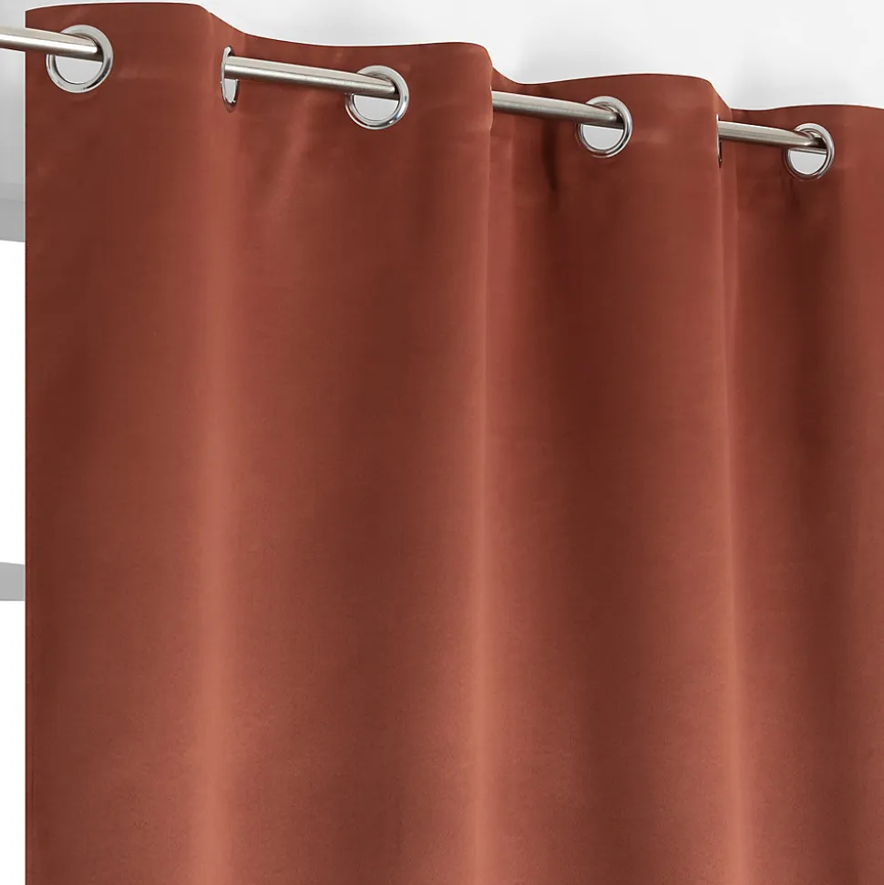 Rideau occultant à œillets uni Sky terracotta L.240 x L.135cm JBY Creation