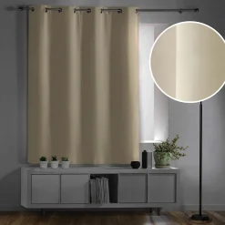Rideau occultant à œillets 135 x 180 cm Uni Naturel Petite hauteur -
