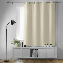 Rideau occultant à œillets 135 x 180 cm Uni Naturel Petite hauteur -