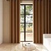 Rideau occultant à œillets Novan effet tissé jaune moutarde L.260 x l.140cm GoodHome