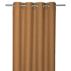 Rideau occultant à œillets Novan effet tissé jaune moutarde L.260 x l.140cm GoodHome