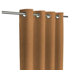 Rideau occultant à œillets Novan effet tissé jaune moutarde L.260 x l.140cm GoodHome