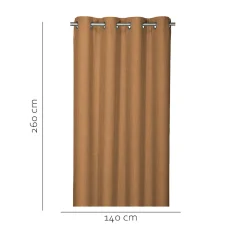 Rideau occultant à œillets Novan effet tissé jaune moutarde L.260 x l.140cm GoodHome