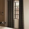 Rideau occultant à œillets effet chenille Taman rayures gris L.260 x l.140cm GoodHome