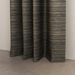 Rideau occultant à œillets effet chenille Taman rayures gris L.260 x l.140cm GoodHome