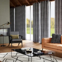 Rideau occultant à œillets effet jacquard Nagda gris anthracite L.260 x l.140cm GoodHome