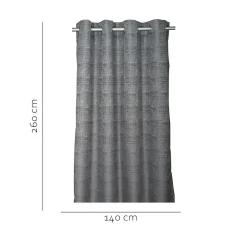 Rideau occultant à œillets effet jacquard Nagda gris anthracite L.260 x l.140cm GoodHome
