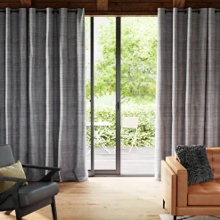 Rideau occultant à œillets effet jacquard Nagda gris anthracite L.260 x l.140cm GoodHome