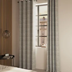 Rideau occultant à œillets effet jacquard Nagda blanc crème L.260 x l.140cm GoodHome