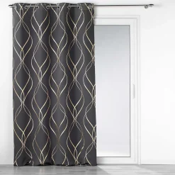 Rideau occultant à impressions métallisées (135x240 cm - Gris anthracite)