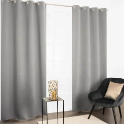 Rideau occultant à oeillets Sky gris clair L.240 x L.135cm JBY Creation