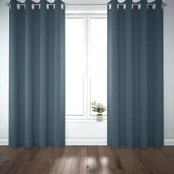 Rideau occultant à oeillets bleu L.260 x l.140 cm GoodHome, Novan