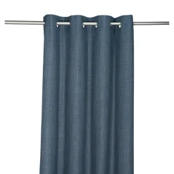 Rideau occultant à oeillets bleu L.260 x l.140 cm GoodHome, Novan